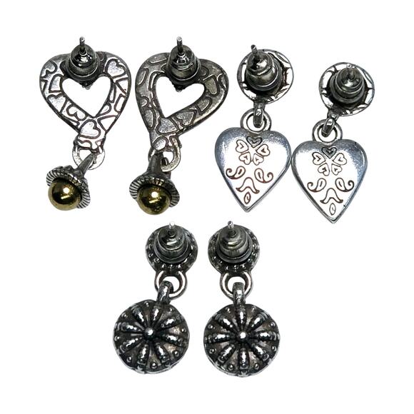 3 Brighton Dangle Earrings Callie Ophelia Heart Bohemian Silver Plated Gold Tone - Picture 2 of 9
